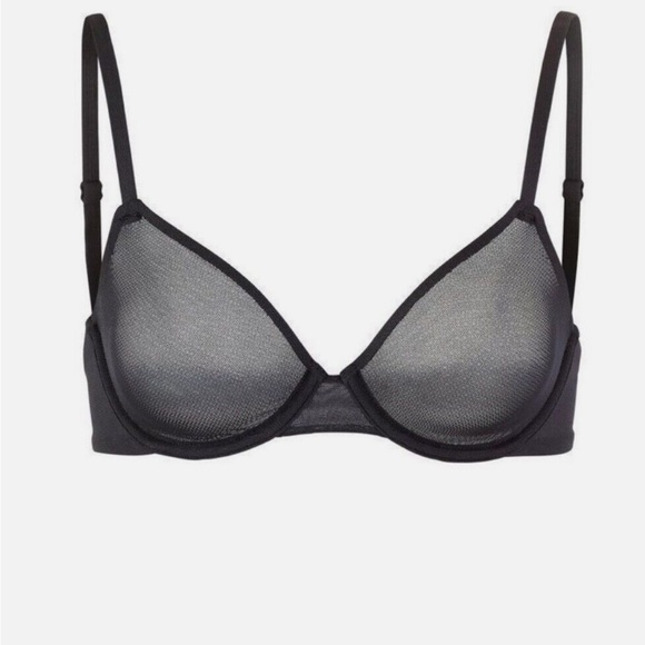 Skims Bras Mesh underwire 2way 38B Black onyx BR-UND-0031 NWT - Picture 1 of 6